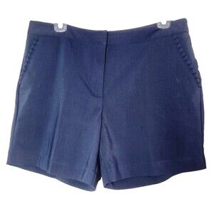 NWT Zac And Rachel Shorts Women’s Size 12 Navy Blue Scallop pocket trim NEW